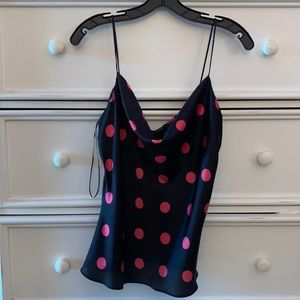 NWT Zara polka dot cowl neck spaghetti top